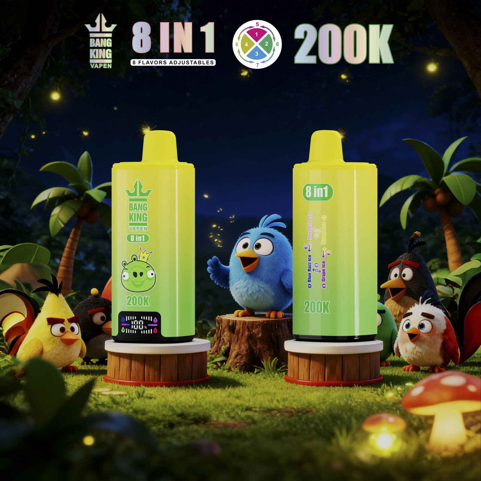 Bang King 200K Puffs Disposable Vape – 200000 slukk, 8 az 1-ben ízek, nagy kapacitású vape - Image 13