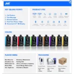 JNR Media Max 40000 Puffs Okos Eldobható Vape – 2.4” Érintőképernyő, Bluetooth Kapcsolat, 40K Fújás - Image 9
