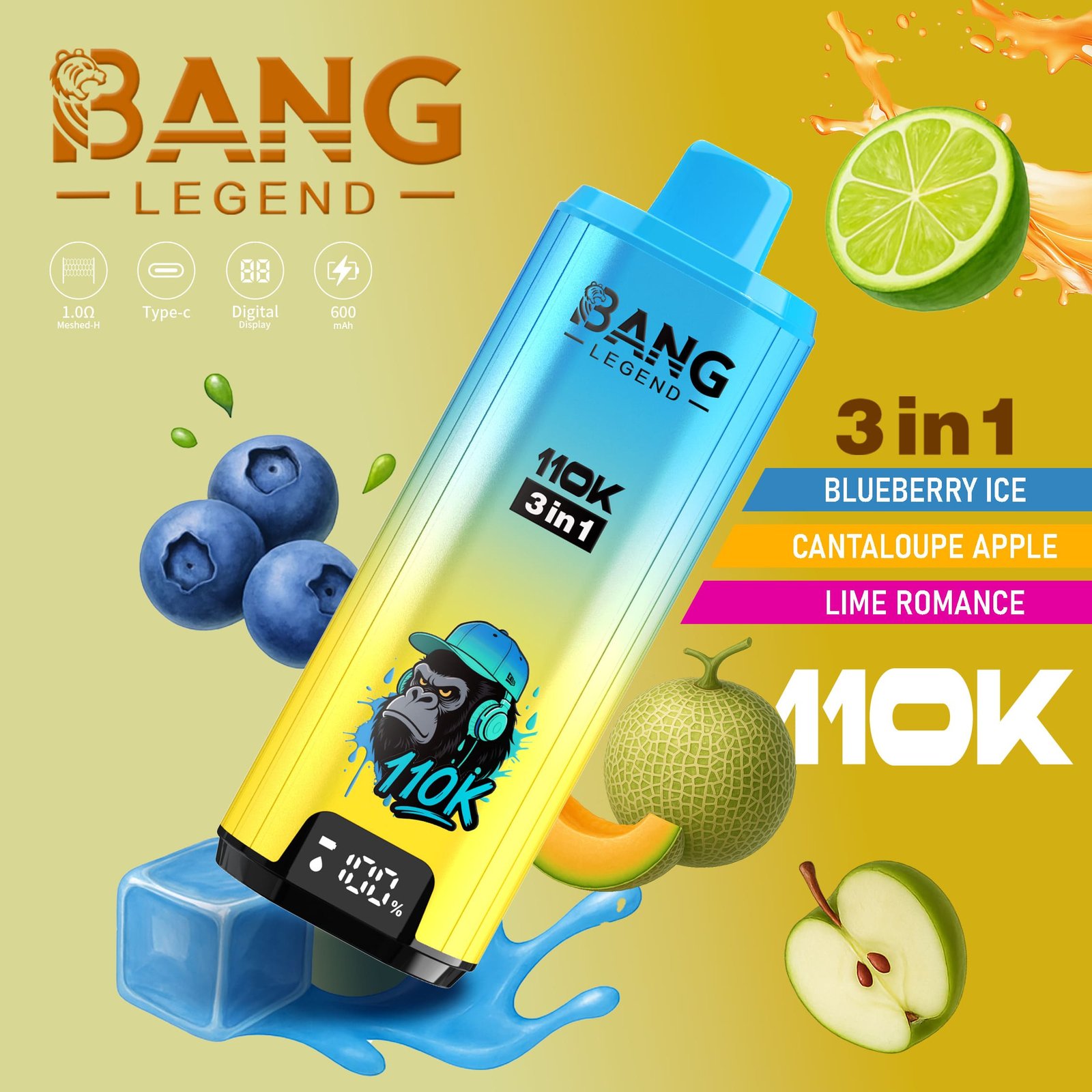 BANG Legend 110K 3-in-1 Vape – Akár 110 000 slukk, 600 mAh, Type-C - Image 13